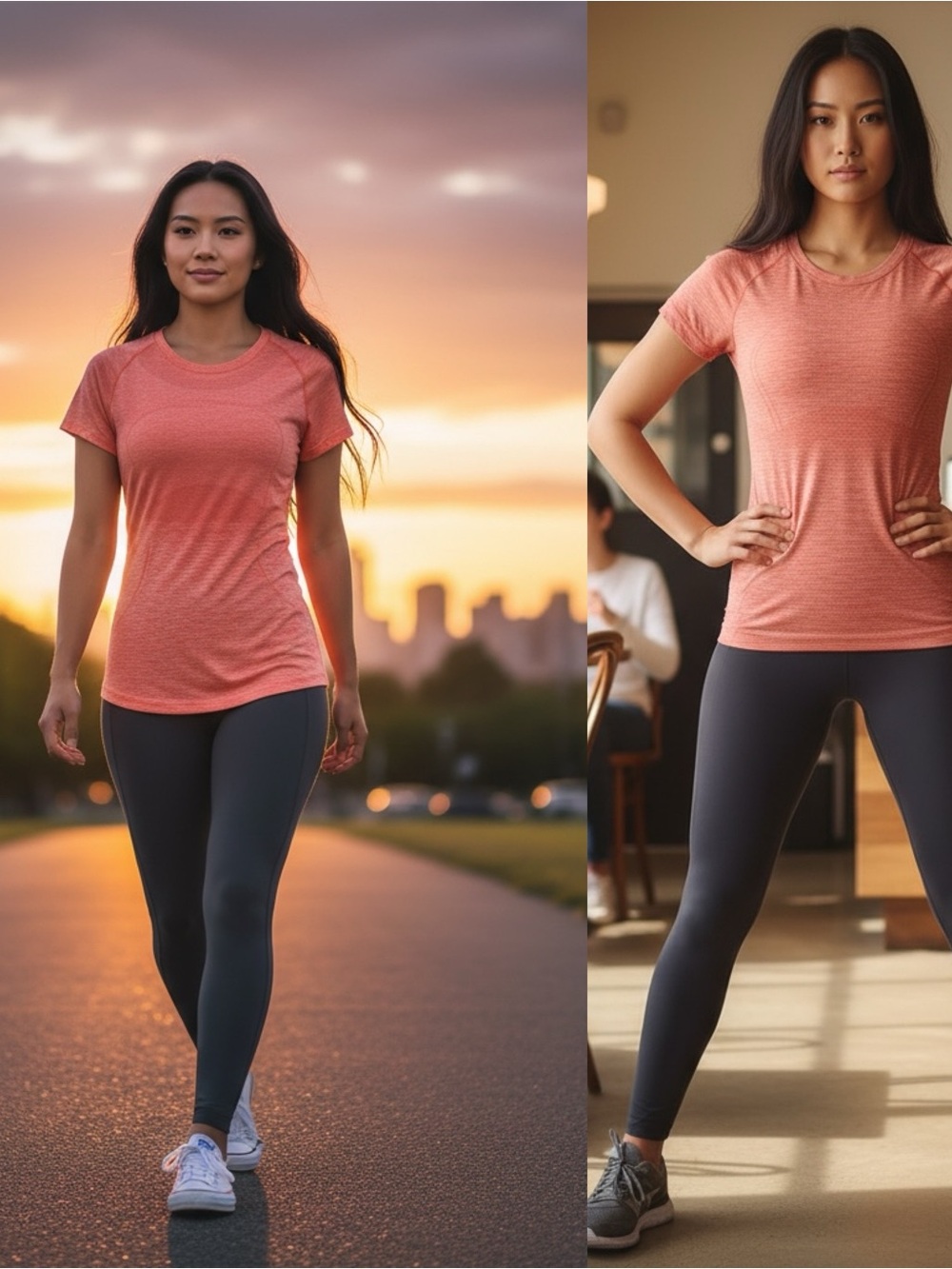 Lululemon Short Sleeve Shirt Orange Coral Athletic‎ Top Women’s Activewear